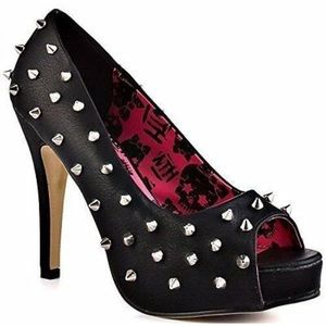 Abbey Dawn Black Spiked Heels